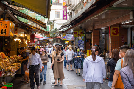 Taiwan 23 March 2023: Jinshan old street in Taiwanの写真素材