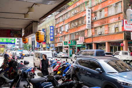 Taipei, Taiwan 13 December 2023: Taipei city streetの写真素材