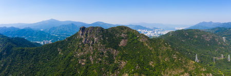 Hong Kong lion rock mountainの写真素材