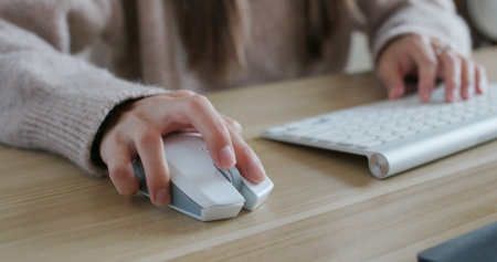 Type on keyboard at homeの写真素材