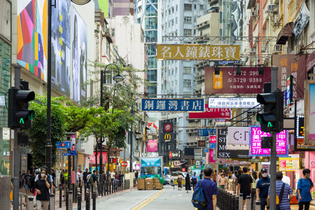Hong Kong 20 June 2023: Hong Kong Causeway Bay districtの写真素材