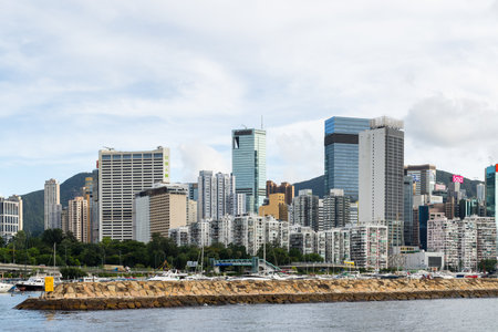 Hong Kong 26 June 2023: Hong Kong city skylineの写真素材