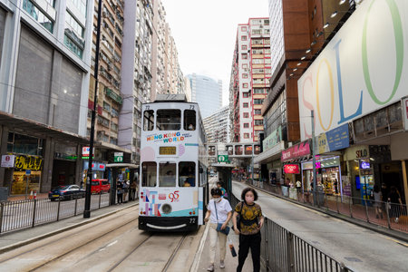 Hong Kong 26 June 2023: Hong Kong city in North Point districtの写真素材