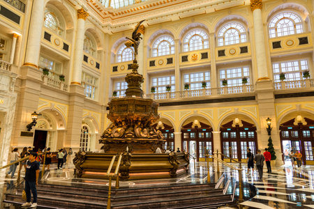 Macau 30 June 2023: Indoor of Venetian Hotel in Macau cityの写真素材
