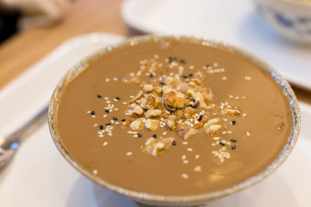 Delicious walnut paste served in a bowl