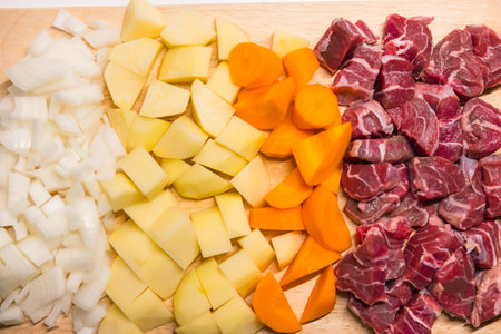 Ingredients prepared for cooking delicious homemade mealの写真素材