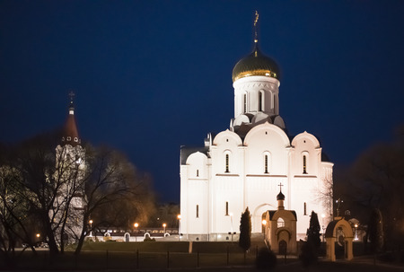 Minsk. Night view on The Church of The Intercession of The Holy Virgin.の写真素材
