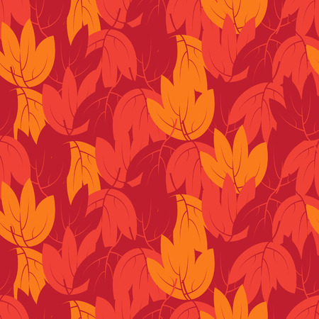 Seamless pattern with autumn leaves lying on the ground. Design for wallpaper, gift paper, pattern fills, web page background, autumn greeting cardsの写真素材