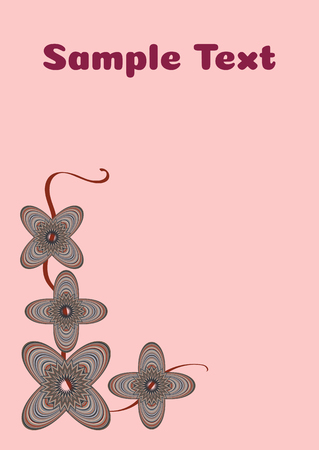 Fashion greeting card template with stylized flowersの写真素材