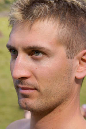 Portrait of a young man close-upの写真素材