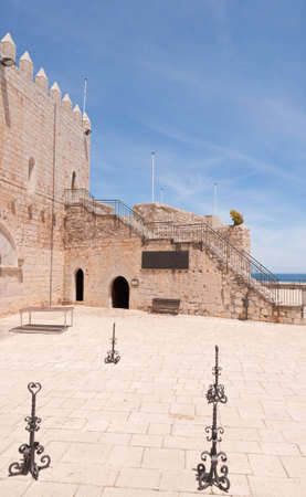 Court of Papa Luna castle in Valencia, Spain. The castle was built between 1294 and 1307 and housed the antipope Benedict XIII, known as Papa Luna.のeditorial素材