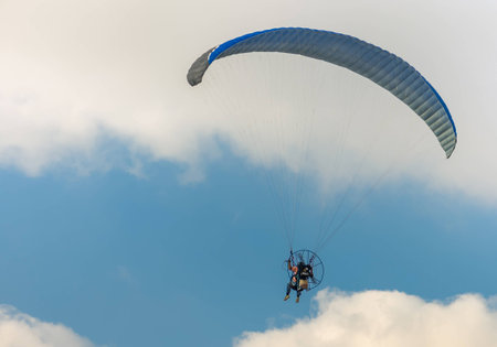 man floating in the skyの写真素材