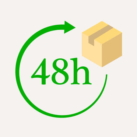 12, 24 and 48 Hour Delivery Shipping Flat Vector Icon Setのイラスト素材