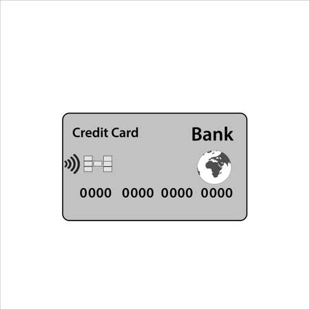 Credit cards. Black card. Front side template. Money, payment symbol. Vector illustrationのイラスト素材