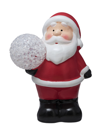 Santa's ceramic Christmas tree for Christmas and new year with snow lanternの写真素材