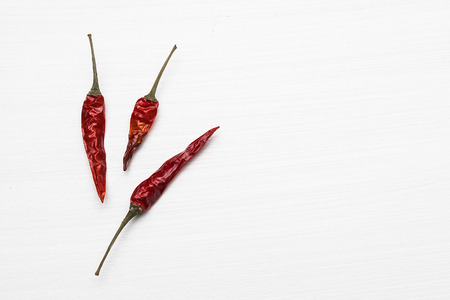 red hot pepper on white backgroundの写真素材