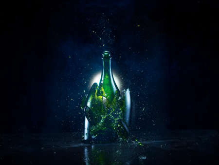 Explosion of the bottle