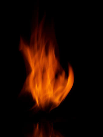 Flame burning in the dark