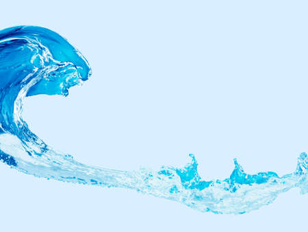 pure water wave with on blue backgroundの写真素材