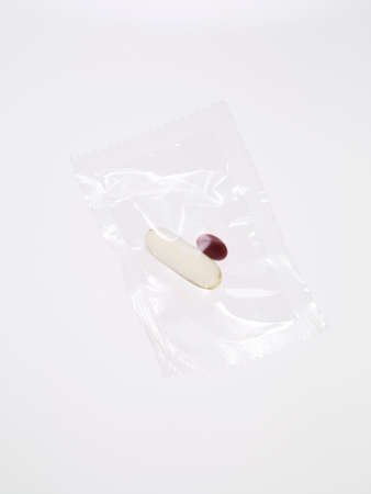 Various supplements on white backgroundの写真素材