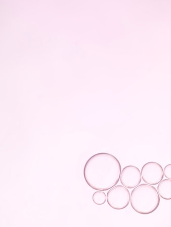 Multi colored bubbles of oil and waterの写真素材