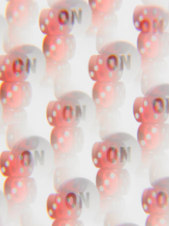 Abstract red dice kaleidoscope patternの写真素材