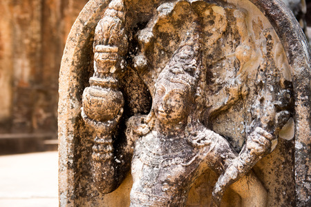 One of the many stone carvings at Lankatilaka, Polonnaruwa.の写真素材