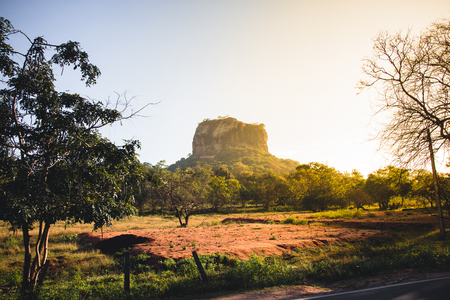 Sigiriya, or Lion's rock, Sri Lanka, at sunrise.の写真素材