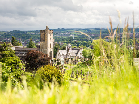 Church of Holy Rude viewed from the southern side of Stirling Castleの写真素材