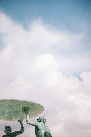 Detail shot of the triton fountain. Valletta, Maltaの写真素材
