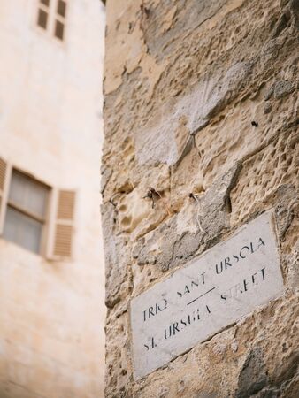 St Ursula Street name plaqueの写真素材