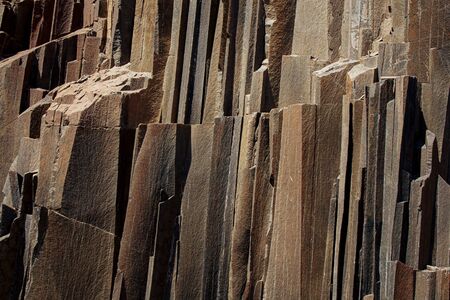 Detail shot of the famous Organ Pipes rock formations in Damaraland, Namibia, Southern Africa