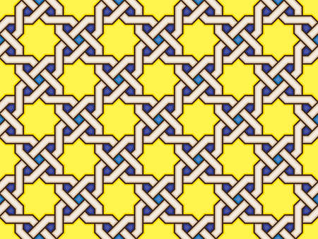 Seamless Oriental Geometric Vector Pattern 4 - Moorish Art from the Alhambra in Granada, Spain -...