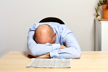 Manager is disappointed about falling stock prices.の写真素材