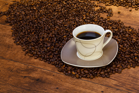 Coffee in the atmospheric ambienceの写真素材