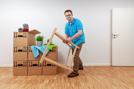 Man fighting with wooden bockの写真素材