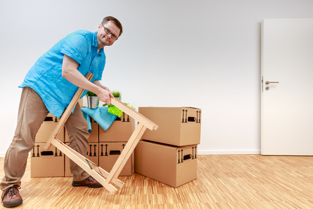Man fighting with wooden bockの写真素材