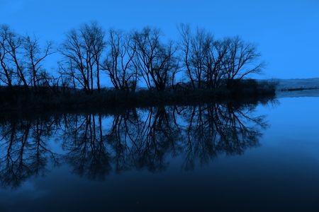 Night lakeの写真素材