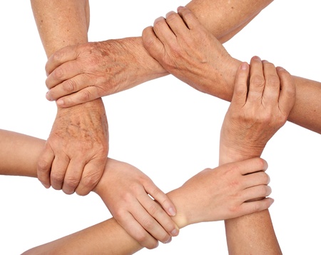 Ring of hands teamworkの写真素材