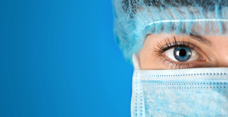 Surgeon gazing hospital close up shotの写真素材