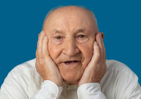 Old senior man portrait pensionerの写真素材