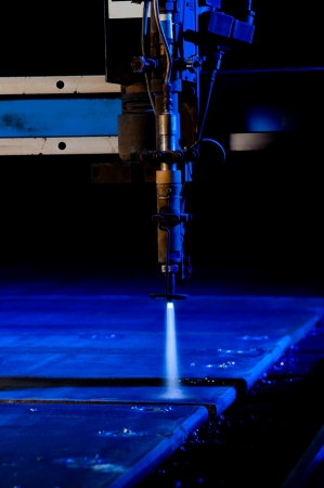Cutting metal with CNC laser - a series of METAL INDUSTRY images の写真素材