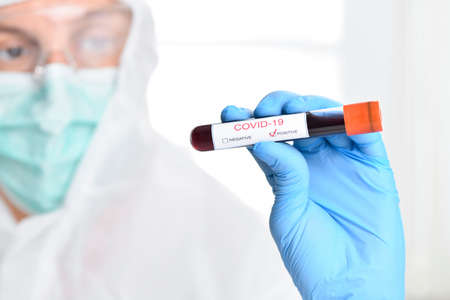 Blood sample tested COVID-19 positive on medical assistant's hand