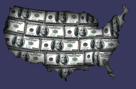 This is silhouette cards made from USA dollar.の写真素材