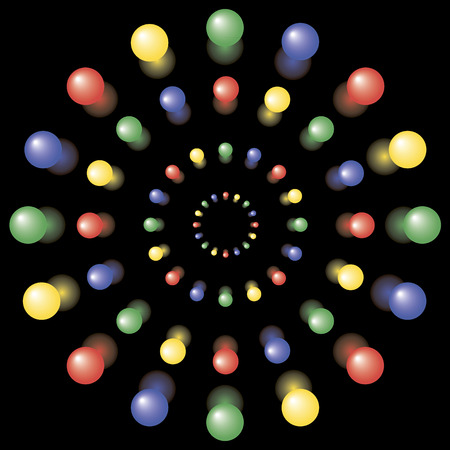 This is the background. This is the colored balls lined up in a perspective.のイラスト素材