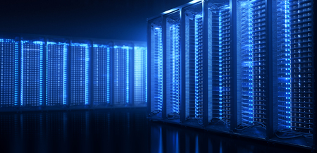 Server room in datacenter or server room data center. Hosting services. 3d renderingの写真素材