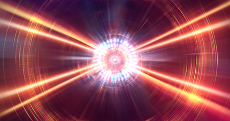 Abstract lens flare space or time travel concept background. 3d Illustrationの写真素材