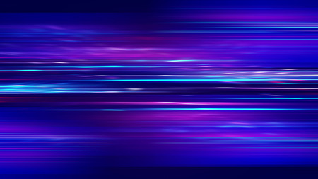 Acceleration speed motion on night road. Light and stripes moving fast over dark background. Abstract colorful Illustration.の写真素材