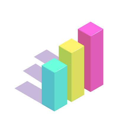 Isometric growing diagram simple icon concept vector illustrationのイラスト素材