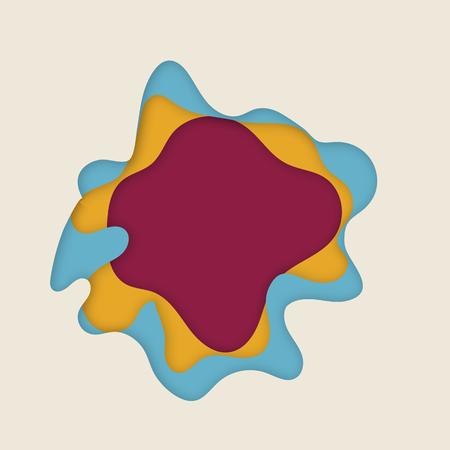 Modern flat paper cut material design abstract background with text placeのイラスト素材